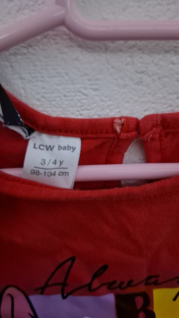 Kız Çocuk Uzun Kollu Baskılı Kırmızı Tişört - Görsel 3