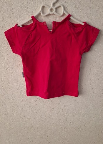 Kız Çocuk Kısa Kollu Kırmızı Simli Tişört - Görsel 2