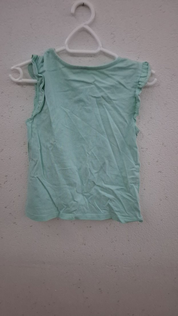 Kız Çocuk Turkuaz Pul İşlemeli T-shirt - Görsel 2