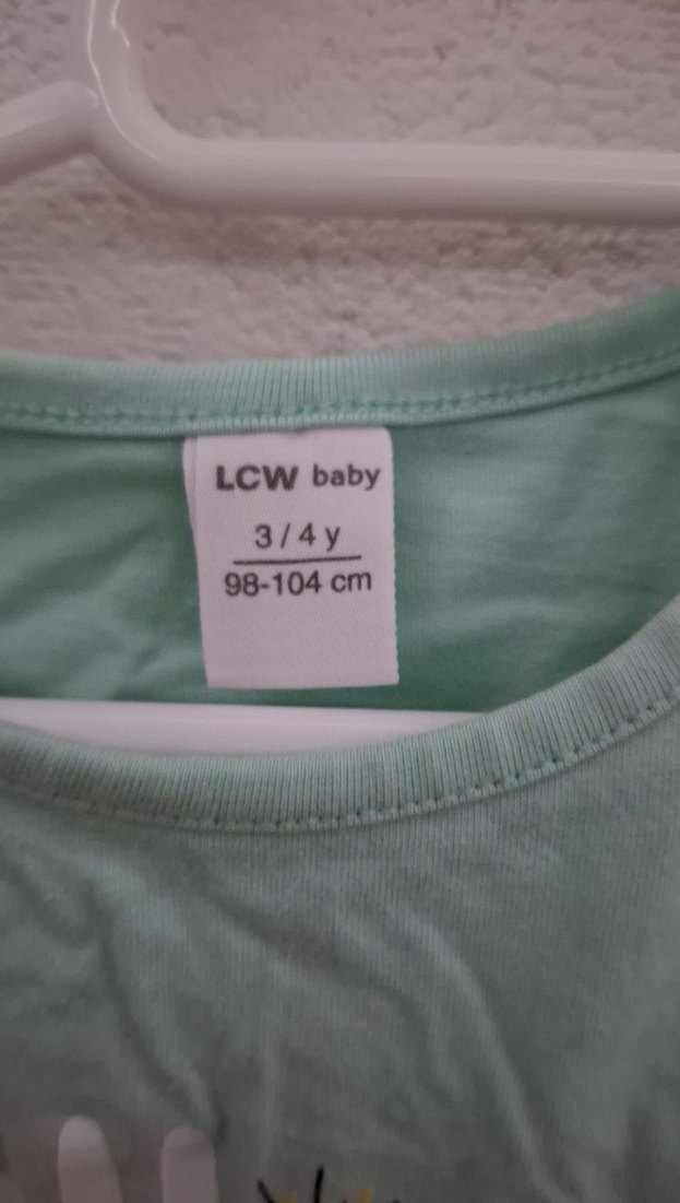 Kız Çocuk Turkuaz Pul İşlemeli T-shirt - Görsel 3