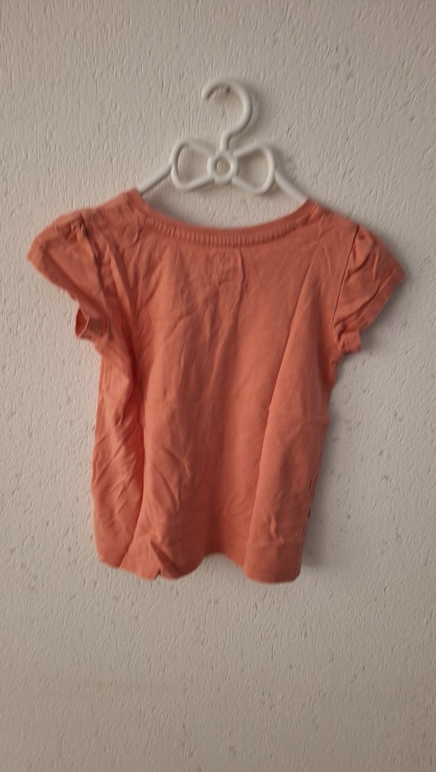 Turuncu Baskılı Kız Çocuk Tişörtü - Görsel 2