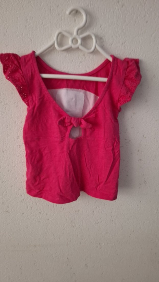 Kız Çocuk Dantel Kollu Renkli Pamuk Tişört - Görsel 2