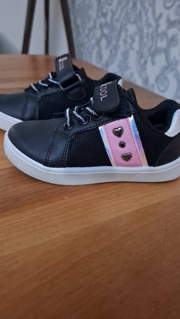 Siyah Erkek Çocuk Bağcıklı Spor Ayakkabı - Görsel 2