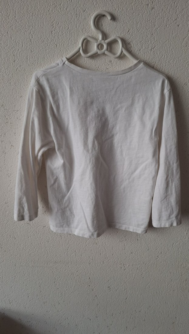 Kız /erkek Çocuk Beyaz Uzun Kollu Baskılı Tişört - Görsel 2