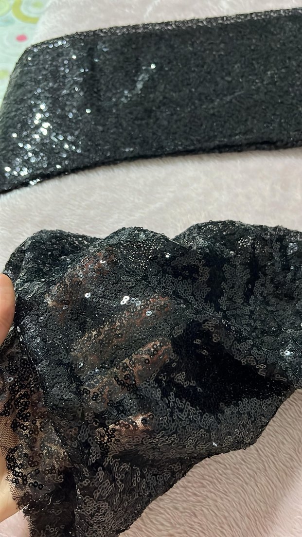 Parlak Siyah Kadın Payetli Pantolon - Görsel 2