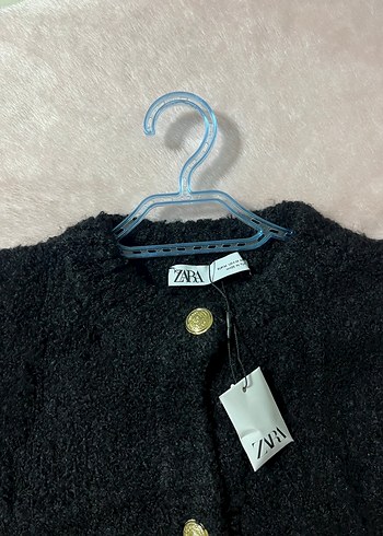 Düğmeli Siyah Kadın Kaban - Görsel 3