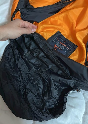 Parlak Turuncu Fermuarlı Erkek Kış Montu - Görsel 7