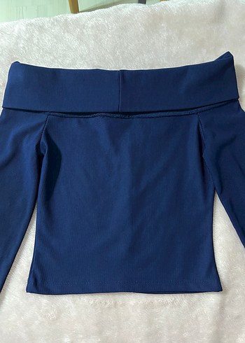 Düğmeli, Uzun Kollu Mavi Bluz - Görsel 3