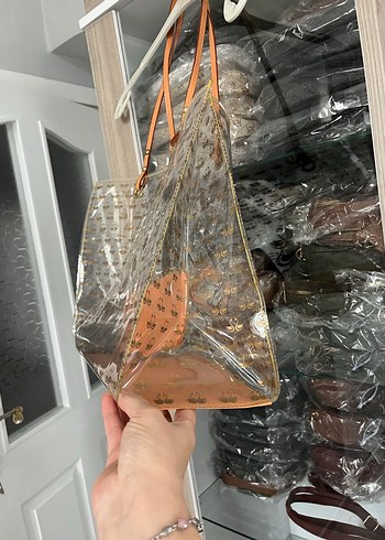 Fermuarlı Baskılı Şeffaf Kadın Çanta - Görsel 4