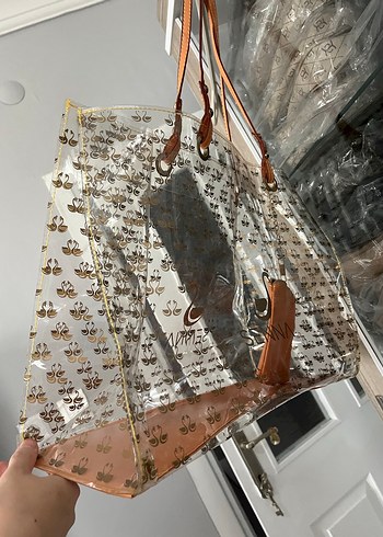 Fermuarlı Baskılı Şeffaf Kadın Çanta - Görsel 6