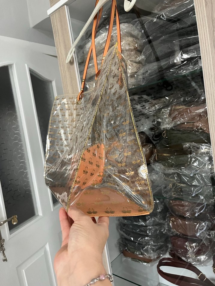 Fermuarlı Baskılı Şeffaf Kadın Çanta - Görsel 4