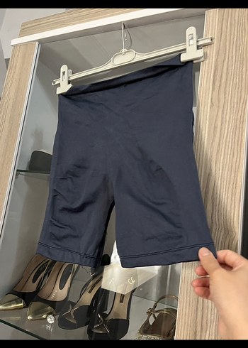 Lacivert Pamuklu Hamile Mini Şort - Görsel 3