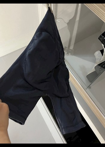 Lacivert Pamuklu Hamile Mini Şort - Görsel 2