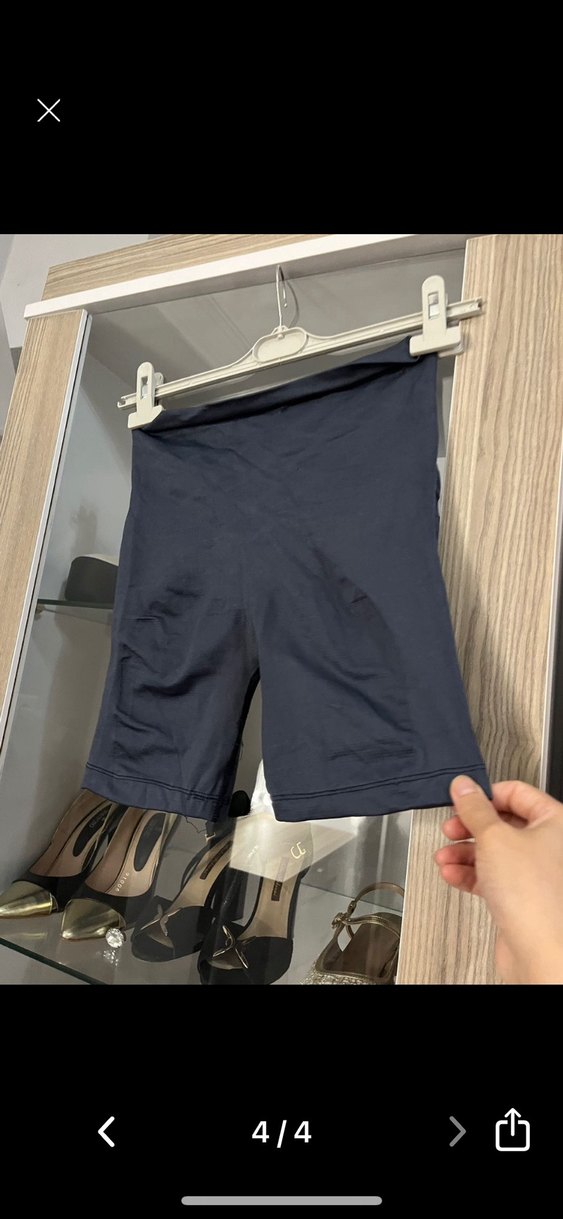 Lacivert Pamuklu Hamile Mini Şort - Görsel 3