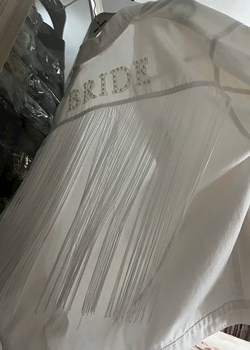 Düğmeli Beyaz Midi Kadın Keten Ceket - Görsel 4