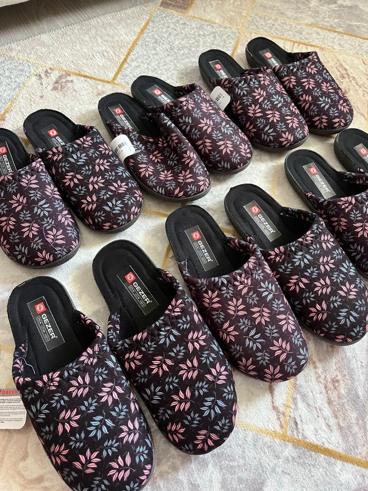 Kahverengi Bağlama Desenli Kadın Ev Terliği - Görsel 2