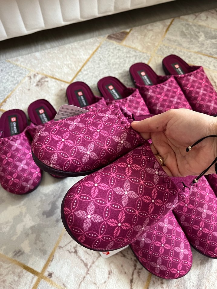 Bordo Dantelli Kadın Ev Terlikleri - Görsel 3