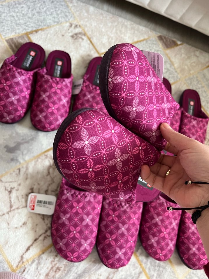 Bordo Dantelli Kadın Ev Terlikleri - Görsel 5