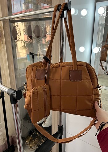 Siyah Kareli Fermuarlı Kadın Çanta - Görsel 4