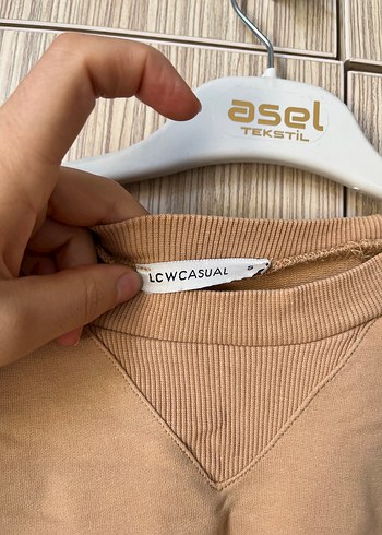 Bej Kadın Süet Sweatshirt - Görsel 4