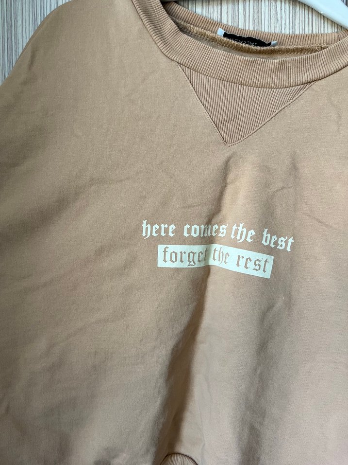 Bej Kadın Süet Sweatshirt - Görsel 2