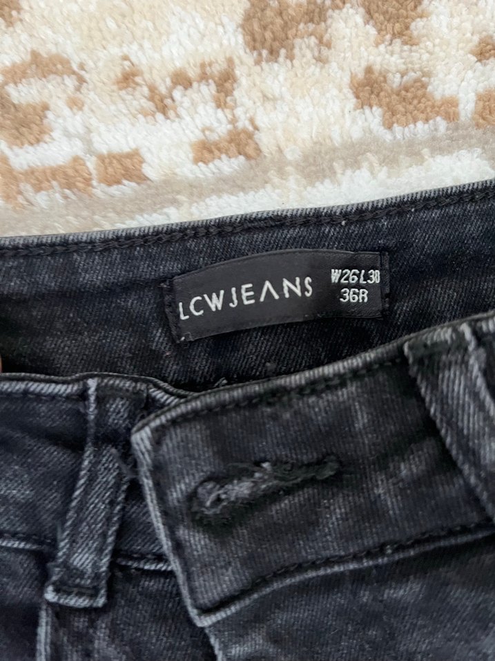 Siyah Kadın Kemerli Midi Boy flara Jean - Görsel 2