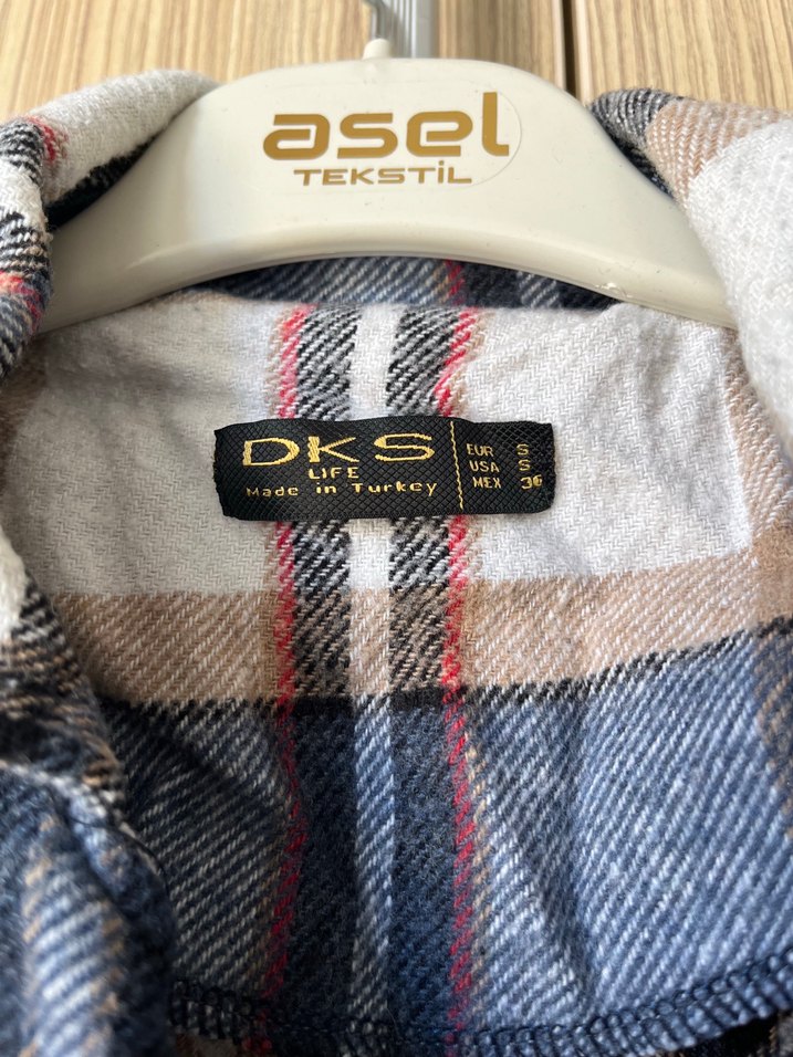 Gri Ekoseli Pamuklu Kadın Gömlek - Görsel 4