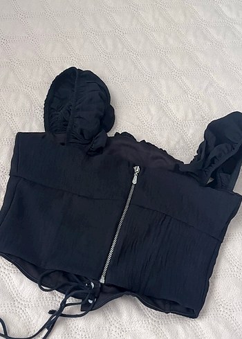 Siyah Gotik Fırfırlı Korse Büstiyer - Görsel 3