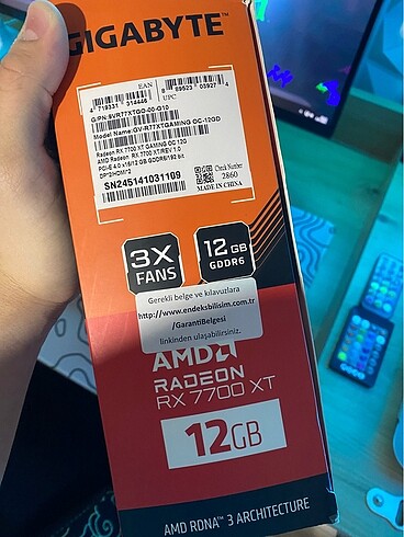 Gigabyte GIGABYTE Radeon RX 7700 XT GAMING OC Edition 12GB GDDR6 192 Bit