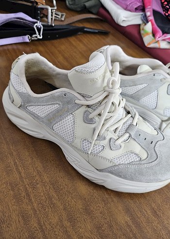 Beyaz Gri Bağcıklı Spor erkek skechers