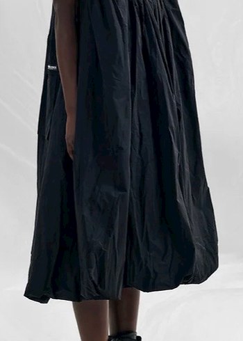 Orjina VDR Siyah Drapeli Uzun Askılı balon Elbise - Görsel 4