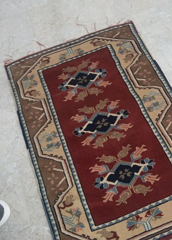 El dokuması Bordo Nakışlı Klasik Halı - Görsel 2