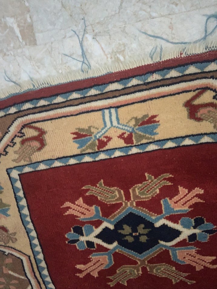 El dokuması Bordo Nakışlı Klasik Halı - Görsel 3