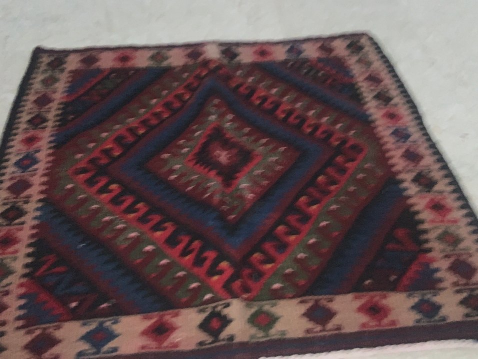 El dokuma Koyu Çok Renkli Desenli Halı - Görsel 2