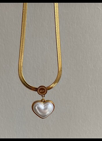 İncili kalp İtalyan kolye - Görsel 3