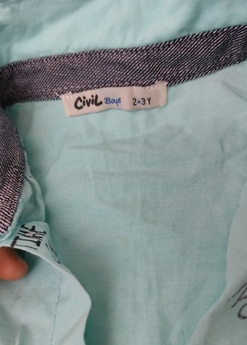 Turkuaz Baskılı Erkek Çocuk Kısa Kollu Gömlek - Görsel 3