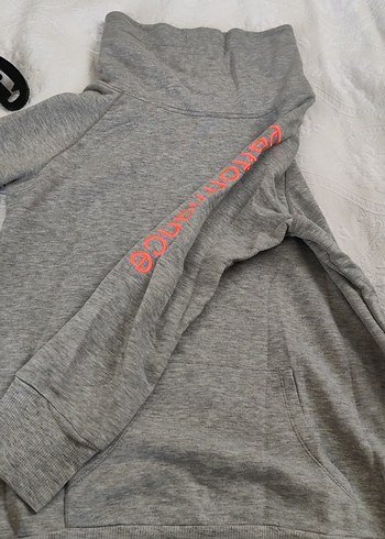 Gri Yüksek Pembe Yakalı Sweatshirt - Görsel 2