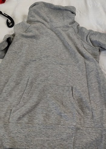 Gri Yüksek Pembe Yakalı Sweatshirt - Görsel 4