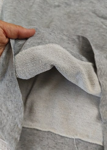 Gri Yüksek Pembe Yakalı Sweatshirt - Görsel 5