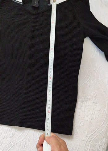 Kadın Siyah V Yaka Elastik Fitilli Kazak - Görsel 4