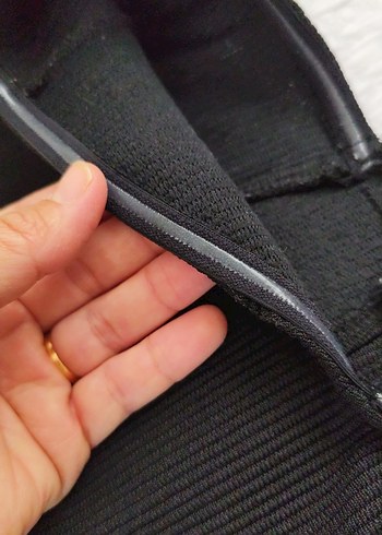 Kadın Siyah V Yaka Elastik Fitilli Kazak - Görsel 8