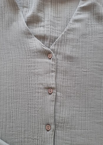 m Beden Su Yeşili V Yaka Dugmeli Pijama Takımı