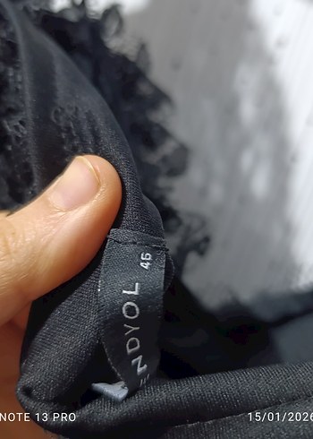 Siyah Dantel Detaylı Uzun elbise - Görsel 5