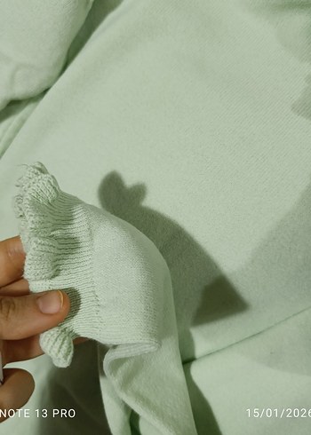 Yeşil Kadın Fırfırlı kazak - Görsel 2