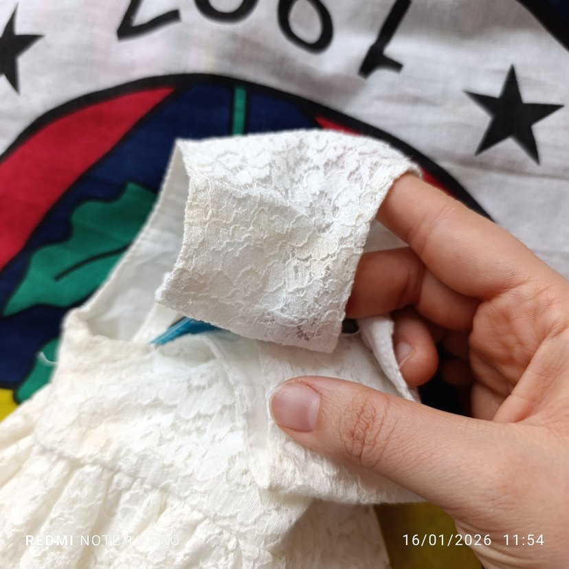 Kız Çocuk Beyaz Dantel Elbise - Görsel 4