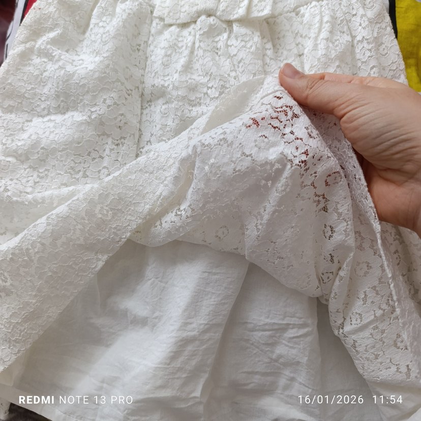 Kız Çocuk Beyaz Dantel Elbise - Görsel 3