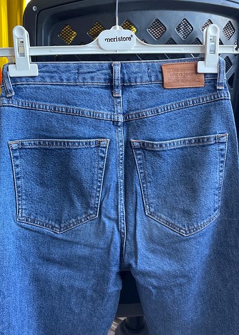 36 Beden mavi Renk Tokalı Mavi Kadın Denim Pantolon