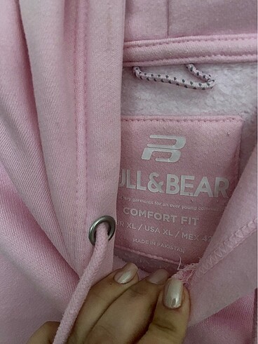 xl Beden Pull And Bear Kapüşonlu Pembe Sweatshirt