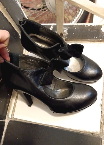 Siyah Tokalı Blok Topuklu Kadın Ayakkabı - Görsel 3