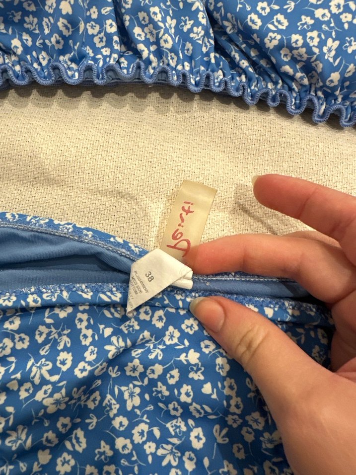 Mavi Çiçek Desenli Bohem Bikini Penti - Görsel 2